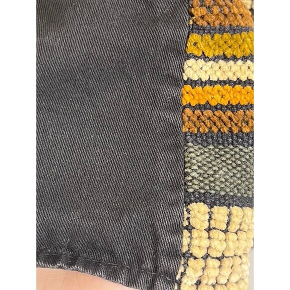 Jane Ashley Western Tapestry Vest 2X Brown Striped Denim Southwest Vintage 80s - Picture 8 of 13